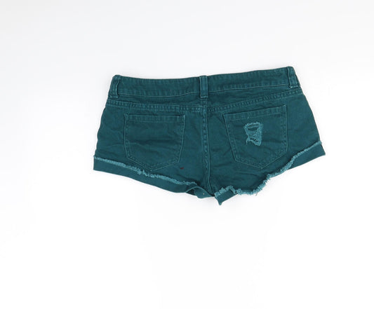 FOREVER 21 Womens Green Cut-Off Shorts Size 28 in