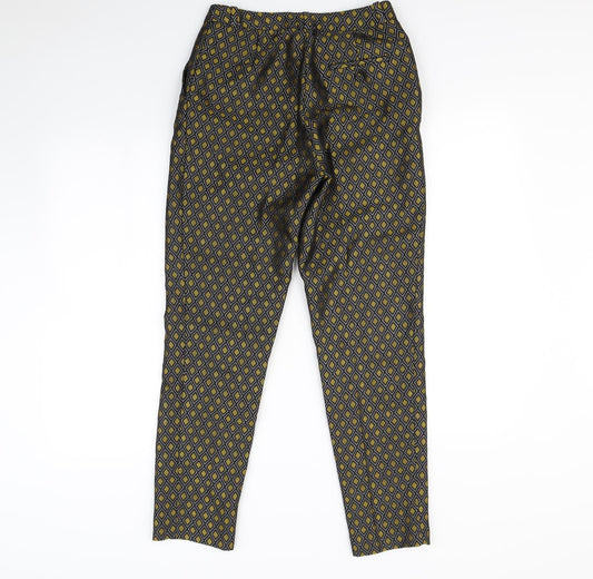 H&M Womens Gold Geometric Trousers Size 6 L28 in