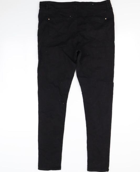 Preworn Womens Black Skinny Jeans Size 14 L30 in