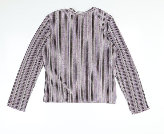 NEXT Womens Pink Striped Basic T-Shirt Size 14