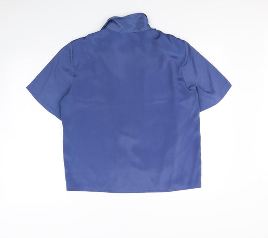 Amari Womens Blue Basic Button-Up Size 14