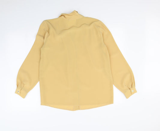 First Avenue Womens Yellow Basic Button-Up Size 12