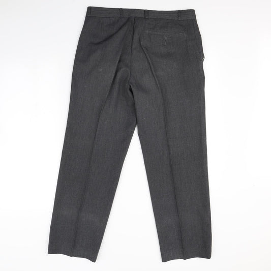 Berketex Mens Grey Dress Pants Trousers Size 34 in L30 in