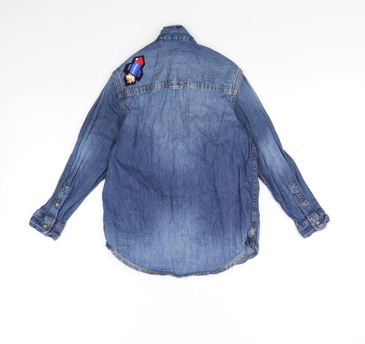 NEXT Boys Blue Denim Basic Button-Up Size 7 Years