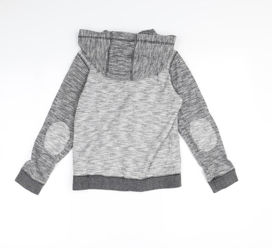 Preworn Boys Grey Full Zip Hoodie Size 9 Years - Elbow pads