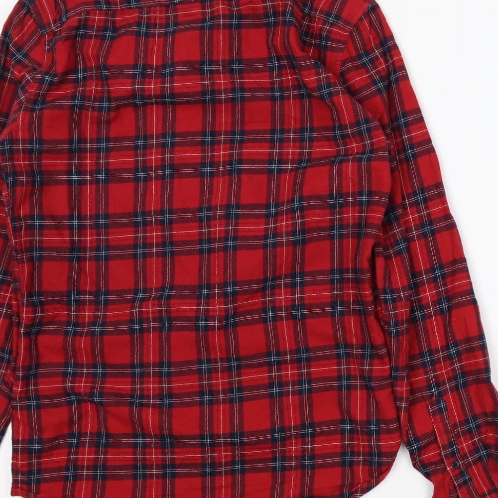 newlook Mens Red Plaid Button-Up Size XS