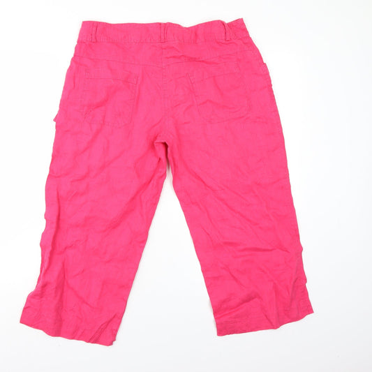 Denim & Co. Womens Pink Chino Trousers Size 12 L20 in