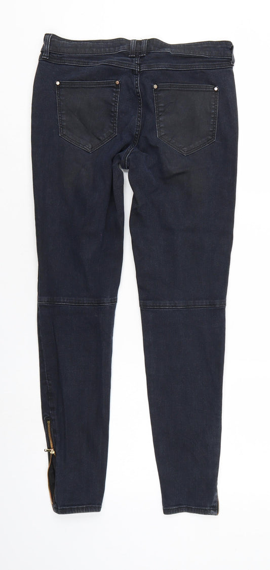 H&M Womens Black Denim Tapered Jeans Size 10 L26 in