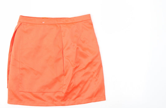 Missguided Womens Orange A-Line Skirt Size 10