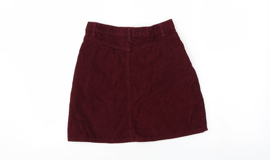 Denim & Co. Womens Purple Corduroy A-Line Skirt Size 6