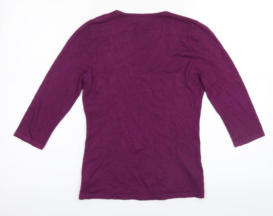 Seed Womens Purple Pullover Jumper Size S