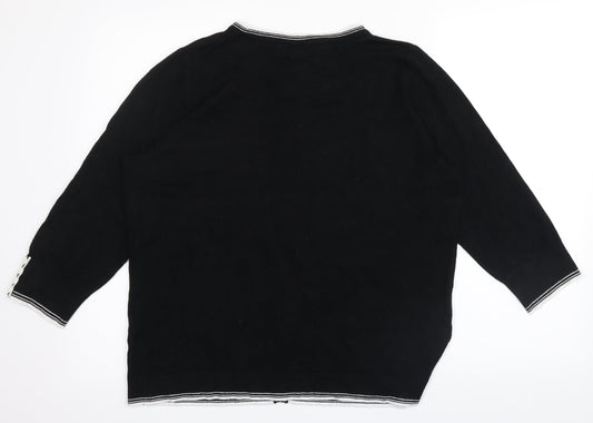 Classics Womens Black Rayon Pullover Jumper Size 18