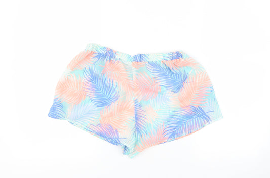 New Look Womens Blue Floral Hot Pants Shorts Size 12