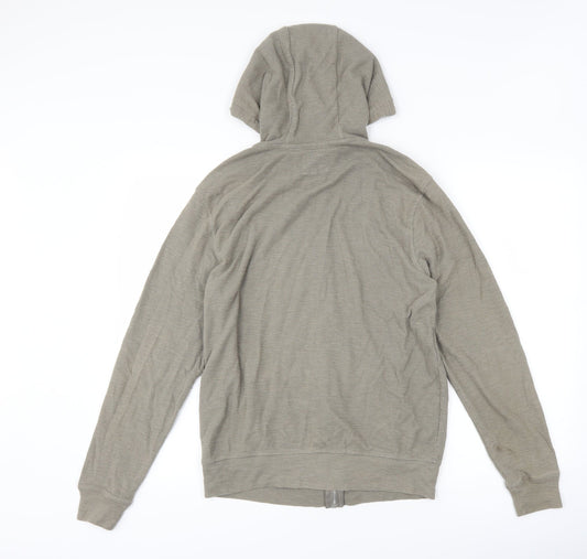 Cedar Wood State Mens Grey Full Zip Hoodie Size M