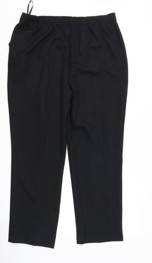Papaya Womens Black Trousers Size 16 L29 in