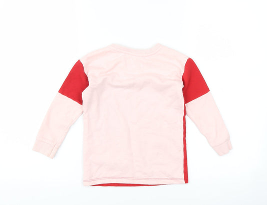 Primark Girls Pink Striped Pullover Sweatshirt Size 3-4 Years - Bonjour