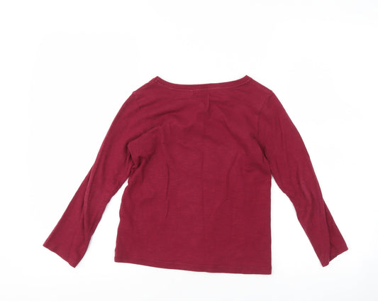 NEXT Girls Purple Basic T-Shirt Size 6 Years - star