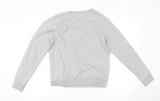 H&M Womens Grey Pullover Sweatshirt Size M - slogan