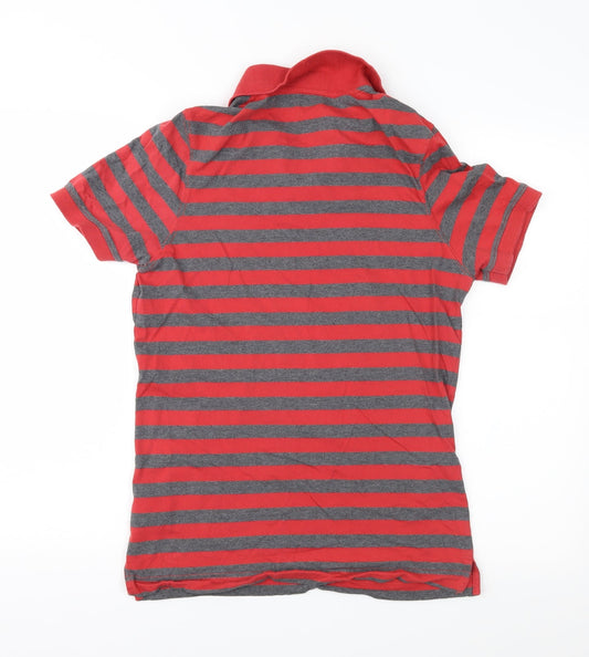 Engine Mens Red Striped Polo Size M