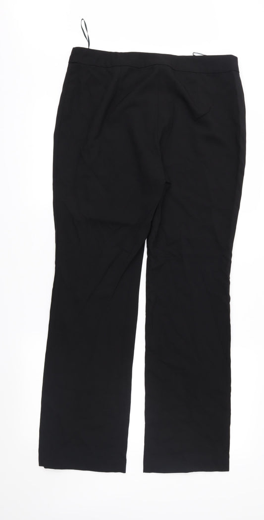 Papaya Womens Black Trousers Size 12 L30 in