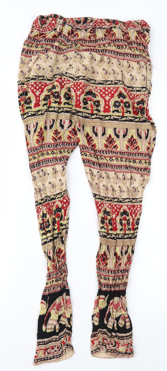 Angie Womens Brown Geometric Trousers Size S L28 in