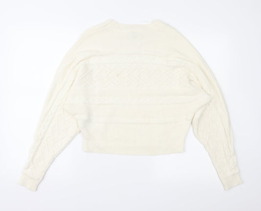 Miss Selfridge Womens Ivory Knit Pullover Jumper Size 8
