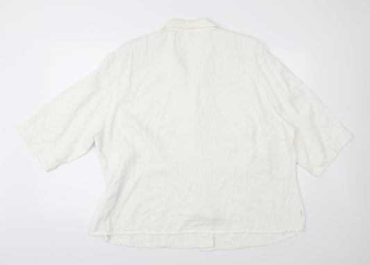 Preworn Womens Ivory Basic Button-Up Size 26