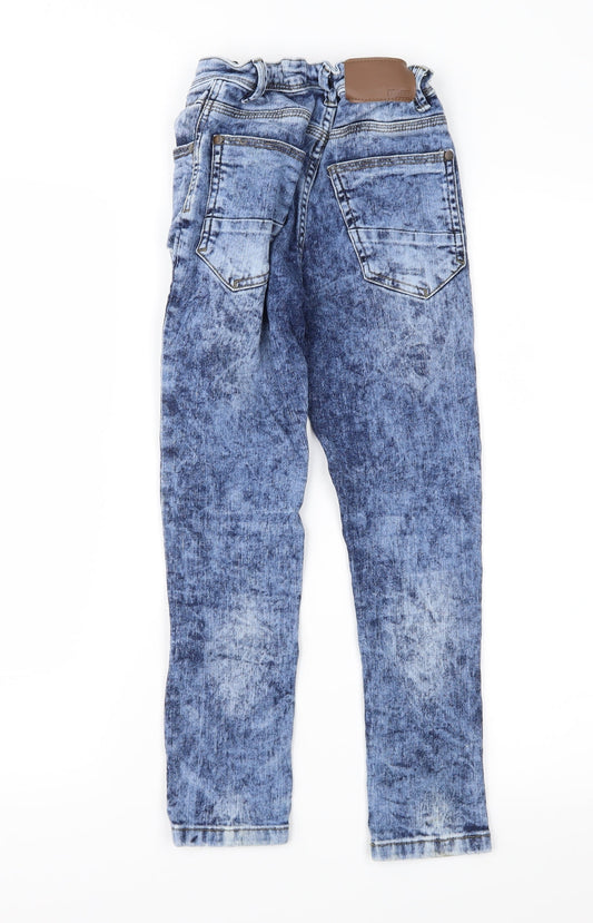 NEXT Girls Blue Denim Skinny Jeans Size 9 Years - Distressed