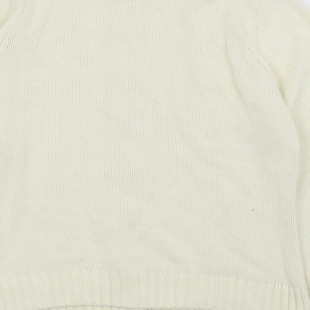 M&S Womens White Cardigan Jumper Size 16