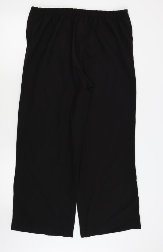 Evans Womens Black Trousers Size 16 L28 in