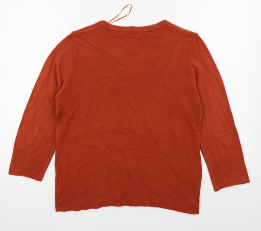 Klass Womens Orange Basic T-Shirt Size L