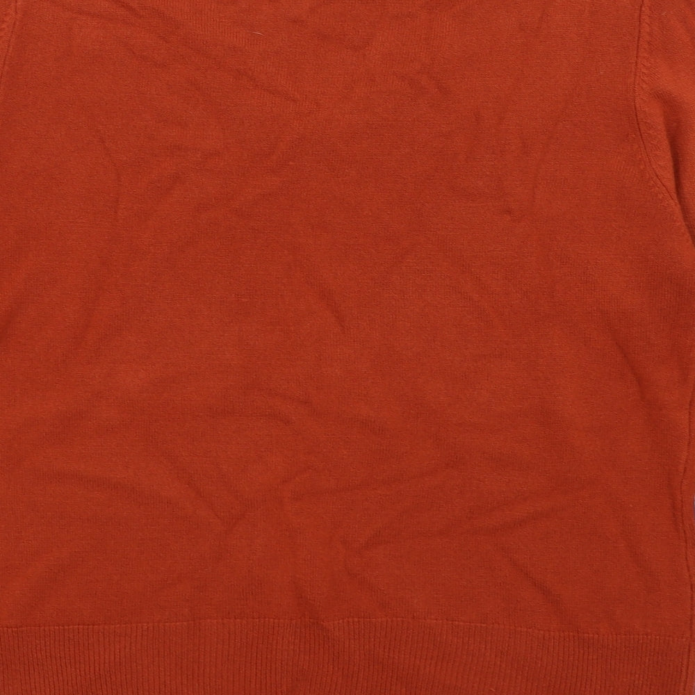 Klass Womens Orange Basic T-Shirt Size L