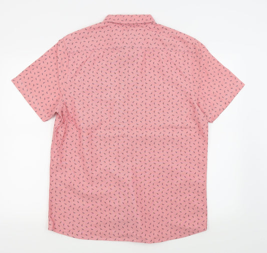 Asda George Mens Red Floral Button-Up Size M