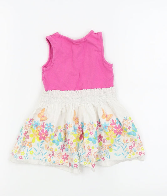 Matalan Girls Pink Floral Fit & Flare Size 12-18 Months