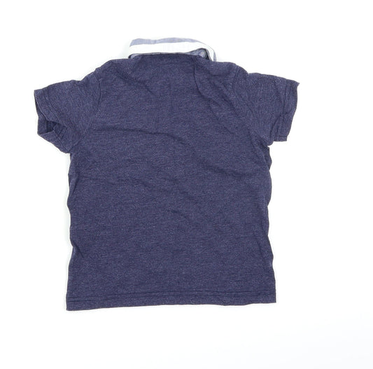 F&F Boys Blue Colourblock Basic Polo Size 18-24 Months