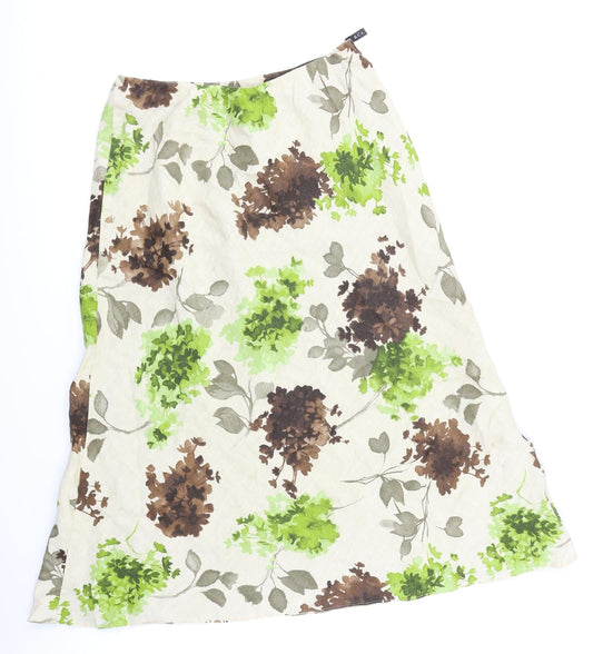 Alex & Co Womens Beige Floral Flare Skirt Size 14