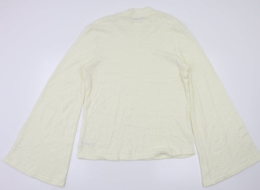 Fashion Union Womens Ivory Basic T-Shirt Size 14