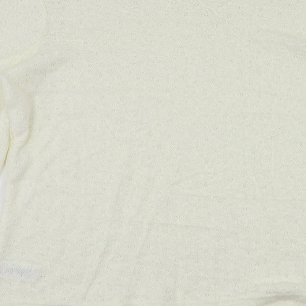 Fashion Union Womens Ivory Basic T-Shirt Size 14