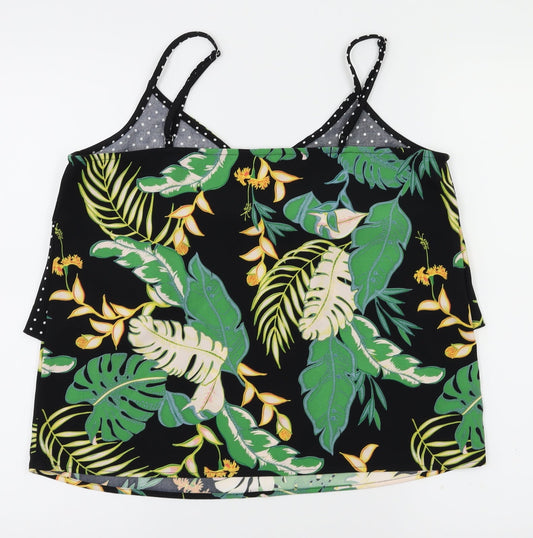 ONLY Womens Black Floral Basic T-Shirt Size 10
