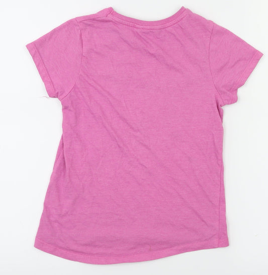 Primark Girls Pink Animal Print Basic T-Shirt Size 8-9 Years