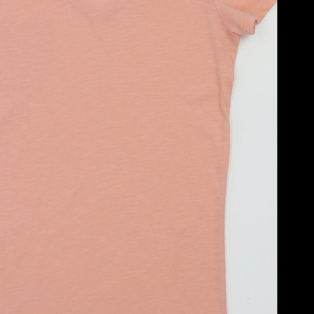 New Look Womens Orange Houndstooth Basic T-Shirt Size 8