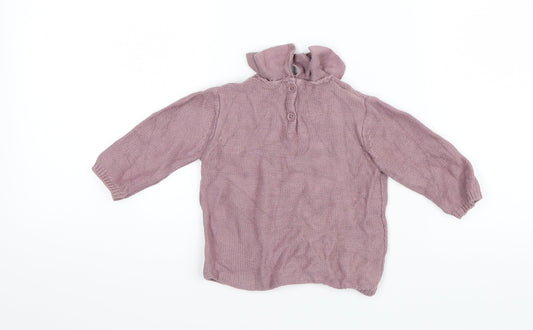George Girls Purple Knit Pullover Jumper Size 3-6 Months - Winnie The Pooh