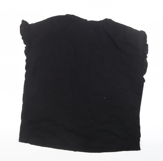 New Look Womens Black Basic T-Shirt Size 14