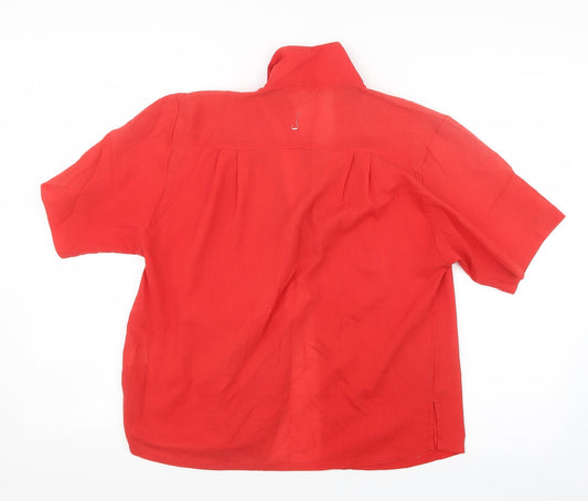 Preworn Womens Red Basic Button-Up Size 12