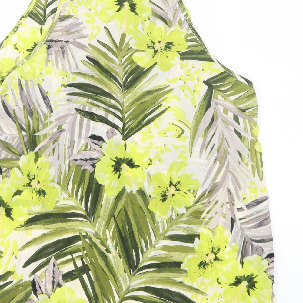 Dorothy Perkins Womens Yellow Floral Basic Blouse Size 14