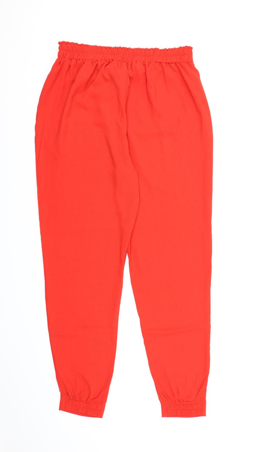 Studio Womens Red Chiffon Bloomer Trousers Size 16 L29 in
