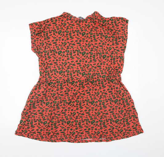 Studio Womens Red Animal Print Basic T-Shirt Size 20