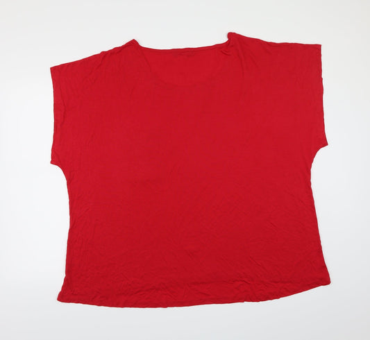 Studio Womens Red Basic T-Shirt Size 20