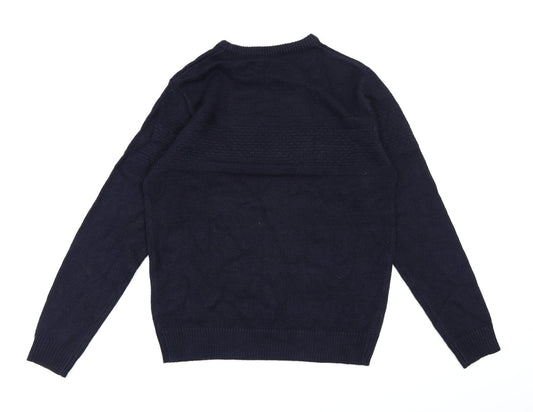 TU Mens Blue Knit Pullover Jumper Size M
