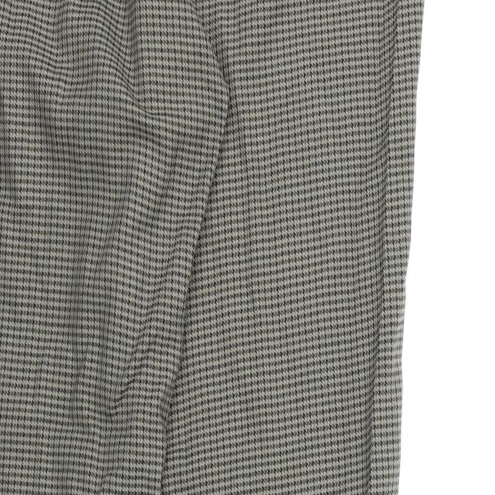NEXT Womens Brown Check Rayon Trousers Size 10 L28 in